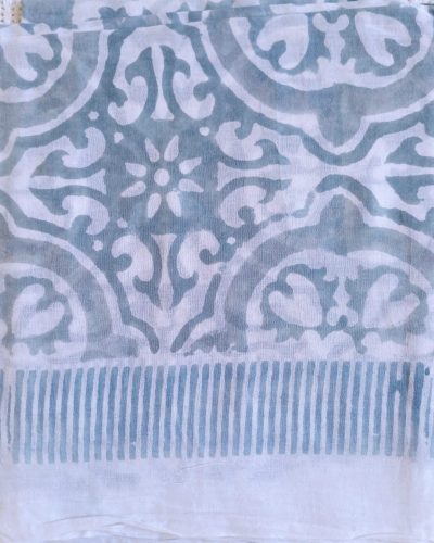 Cotton Scarf Grey Ornate