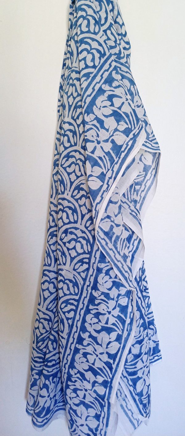 Cotton Scarf Classic Blue White - Image 3