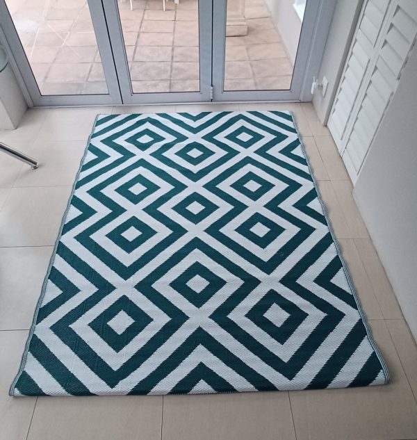Carpets & Mats - Large Rolled Bottle green white mat