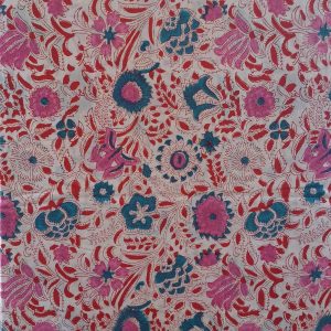 Fabric/Material:Fabric Light cream ornate pink blue