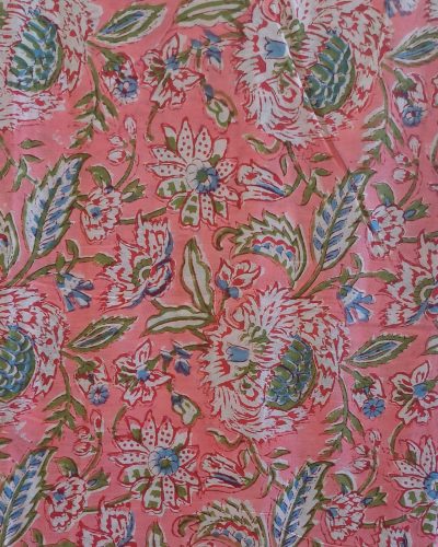 Fabric/Material:Fabric Salmon Pink floral - Appx 113cm Wide