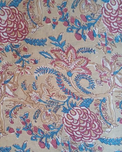 Fabric/Material:Fabric Beige Large Flower - Appx 113cm Wide