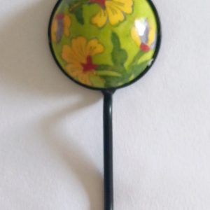 Ceramic Small Single Coat Hook - Green Yellow Red