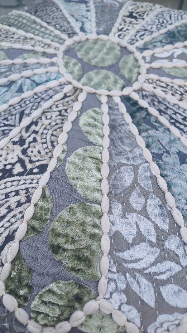 Pouff - Kali DN. Burnout Velvet with Mutter Lace | Polyester-Viscose-Cotton Filling - 60 x 20cm - Image 5