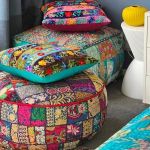 Pouff - Eco Filling with Polyester-Viscose-Cotton Blend | 60 x 20 cm