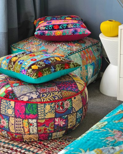 Pouff - Eco Filling with Polyester-Viscose-Cotton Blend | 60 x 20 cm