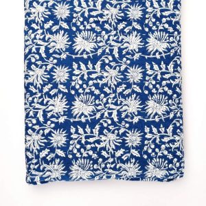 Single Size Blue & White Cotton Kantha