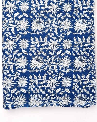 Single Size Blue & White Cotton Kantha