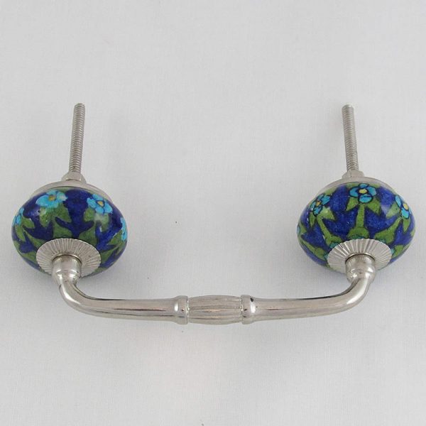 Ceramic Handles in Silver - Double Blue - Image 3