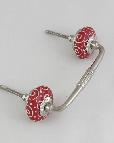 Ceramic Handles in Silver - Double Pink