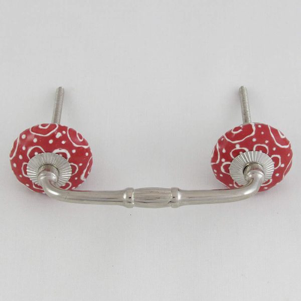 Ceramic Handles in Silver - Double Pink - Image 3