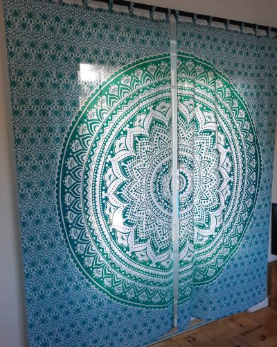Curtain Mandala Light Green Blue