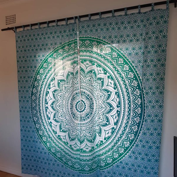 Curtain Mandala Light Green Blue - Image 3