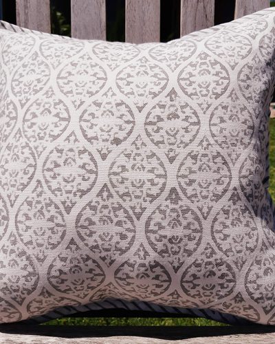 Canvas Cushion Cover - Grey Ogee Repeat