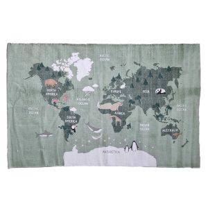 Cotton Carpet - Map of the World