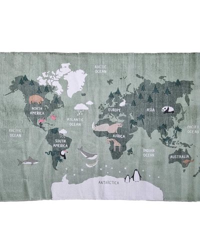 Cotton Carpet - Map of the World