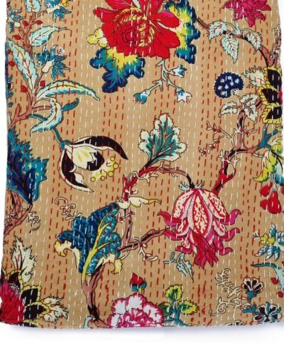 Kanthas:Kantha Queen Floral Cream