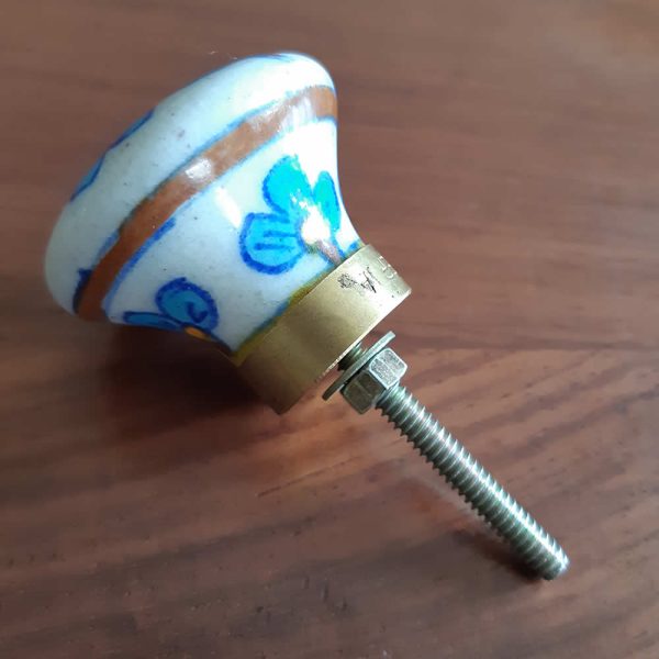 Ceramic Door Knob - Blue Flowers - Image 2