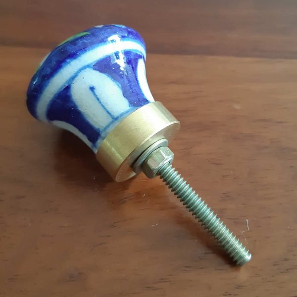 Ceramic Door Knob - Blue Flowers - Image 2