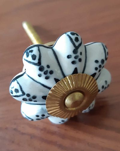 Ceramic Door Knob - Black & White