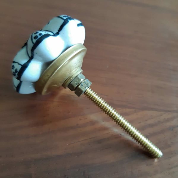 Ceramic Door Knob - Black & White - Image 2
