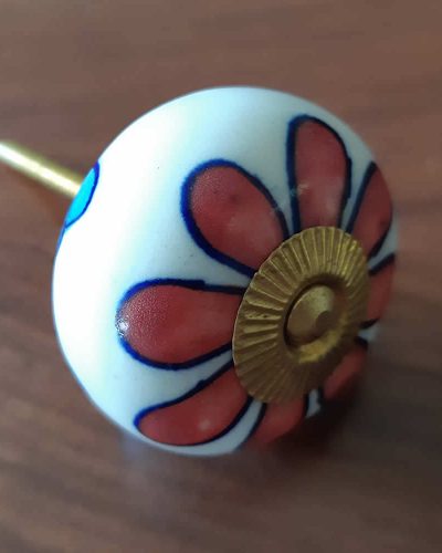 Ceramic Door Knob - Large Flower