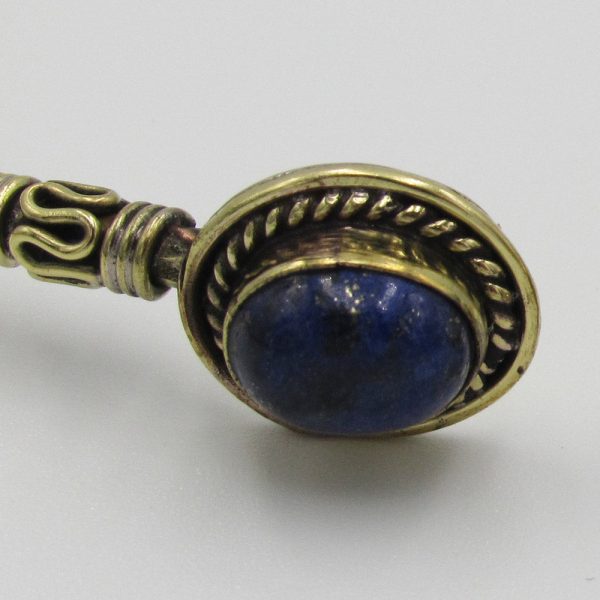 Cuff Bangle with Blue Beads - Image 2