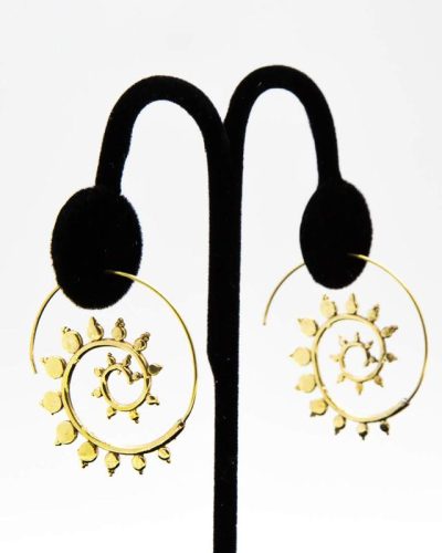 Brass Earrings Leaves