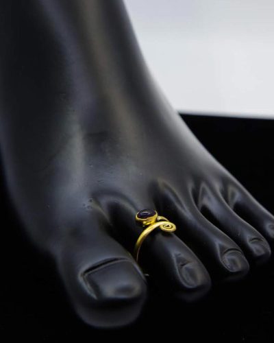 Brass Toe Ring Purple