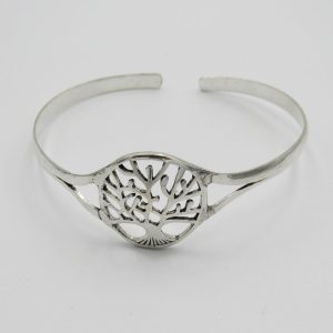 Tree of Life Bangle - Silver Plated