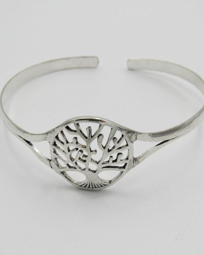 Tree of Life Bangle - Silver Plated