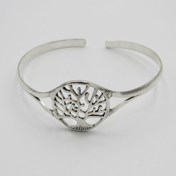 Tree of Life Bangle - Silver Plated