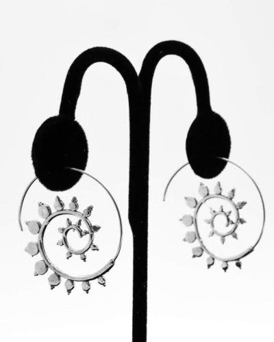 Silver-Plated Earrings Leaves