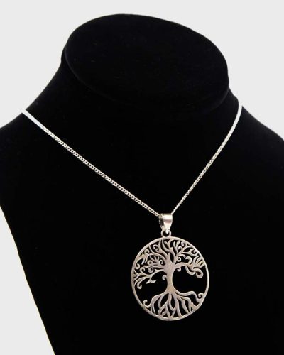Silver-Plated Pendant Tree Round