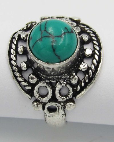 Ornate Ring with Turquoise Bead