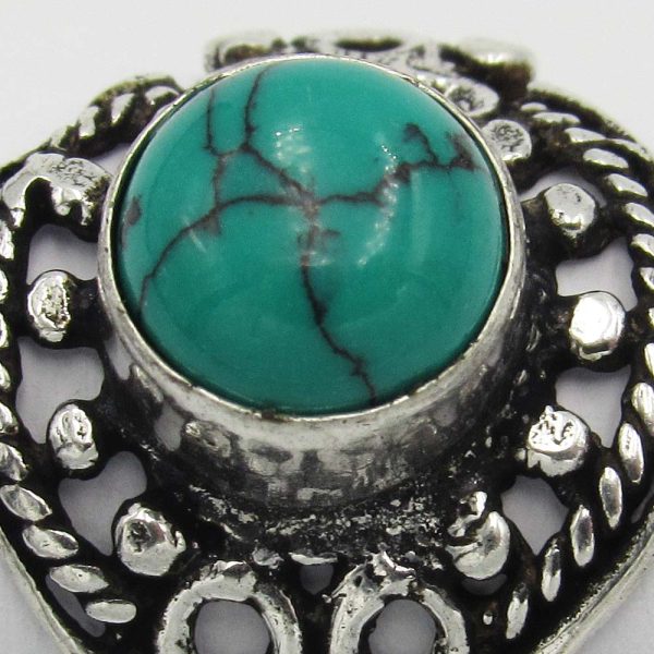 Ornate Ring with Turquoise Bead - Image 2