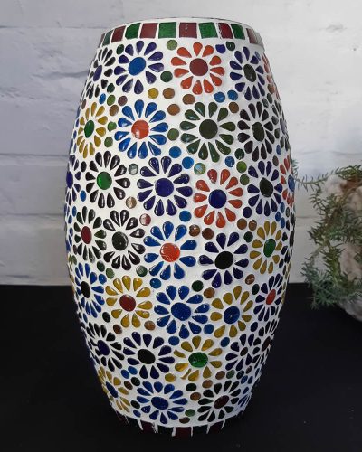 Table Lamp - Multi Colour Floral Mosaic