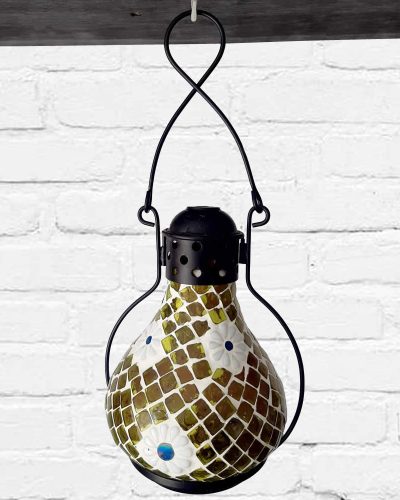 Lantern - Yellow with White Flowers