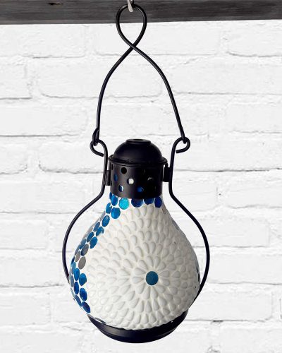 Lantern - White and Turquoise
