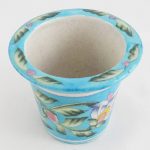Small Planter Pot - Floral on Turquoise