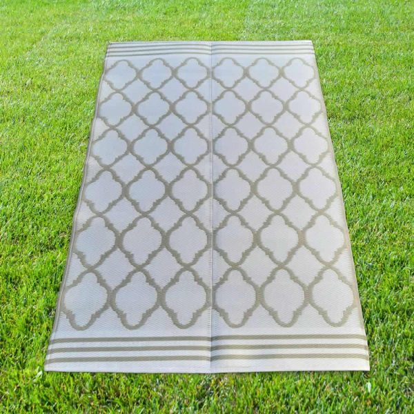 Carpets & Plastic Mats – Cream and White Ogee Repeat - Image 2