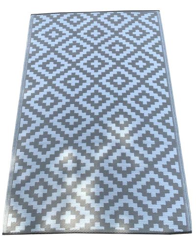 Carpets & Plastic Mats - Small Rolled Grey Brick Design Plastic Mat