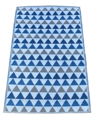 Carpets & Plastic Mats - Small Grey Blue Pyramid Design Plastic Mat