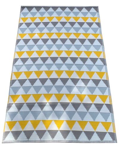 Carpets & Plastic Mats - Small Grey & Yellow Pyramid Plastic Mat