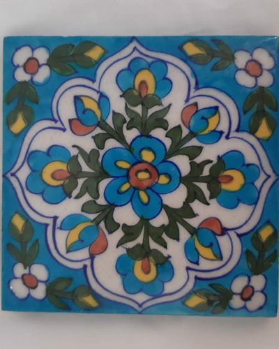 Tiles - Ornate Floral on Turquoise