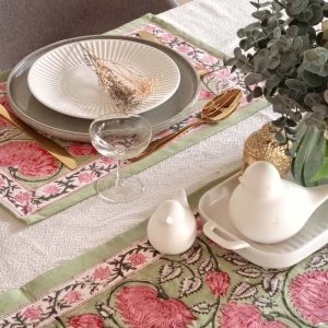 Table Mats – Green and Pink