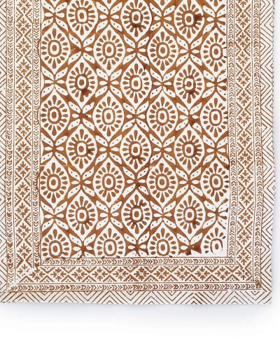 Table Runner – White & Gold Abstract Pattern
