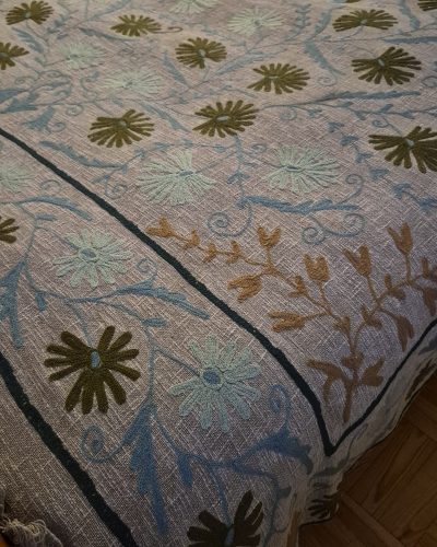 Queen BedSpread Print Gudari with M/Ari Suzani Embd - 230cm x 275cm (Copy B)