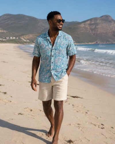 Mens:Unisex short sleeved shirt - Light Blue