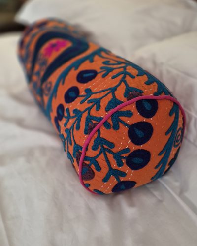 Bolster Cushion M/Ari Embd - Appx 60-70cm length x 20cm height - L (Copy C)